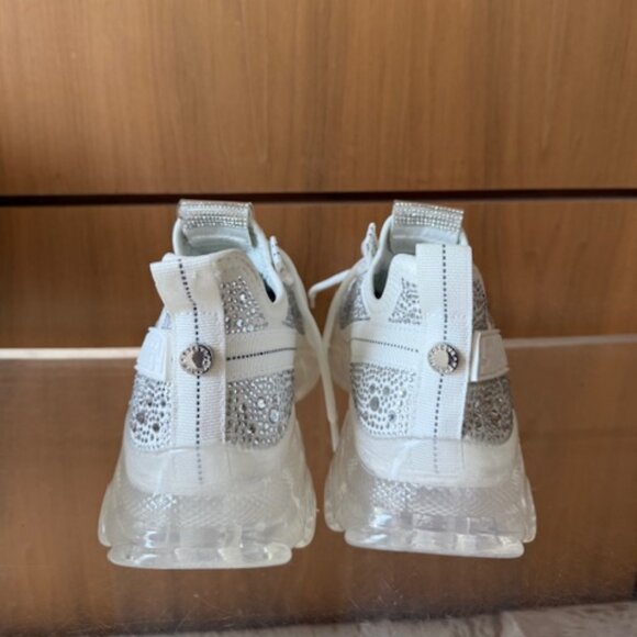 NWB Steve Madden Maxima White Rhinestone Sneakers - Size 7 - Picture 8 of 11